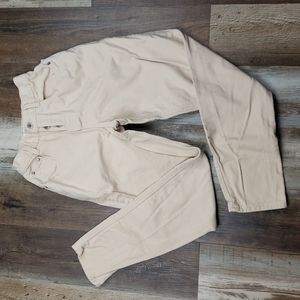 Vintage Bonjour pale Peach Button Fly Tapered Leg High Rise Mom Jeans Size 3/4